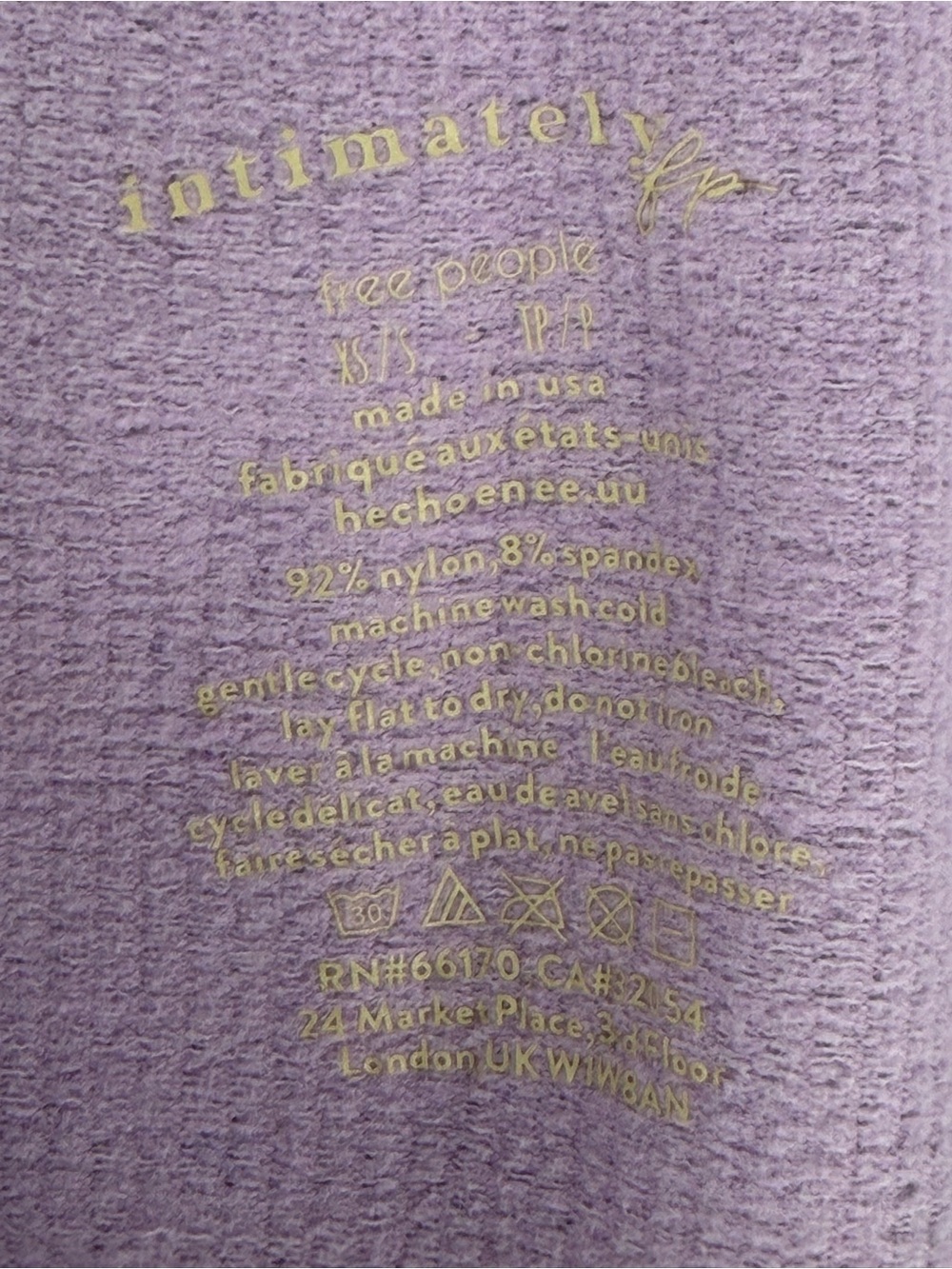 Intimately Free People Lavender Lilac Purple Bodysuit V Neck Shirt Top XS S - Picture 3 of 3